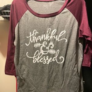 Thankful and blessed baseballs tee